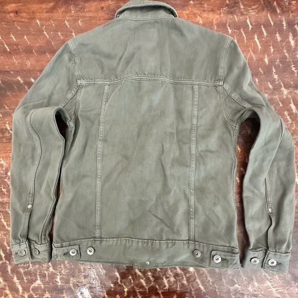 PAIGE Men's Small Reg Fit Scout Denim Trucker Jacket in Vintage Pine - Picture 3 of 9